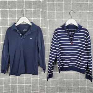 Vineyard Vines Blue Polo and Striped Sweater and Polo Bundle